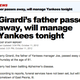 Illustration for article titled Joe Girardis Father Died, And The iNew York Post/i Seriously Fucked Up Their Headline